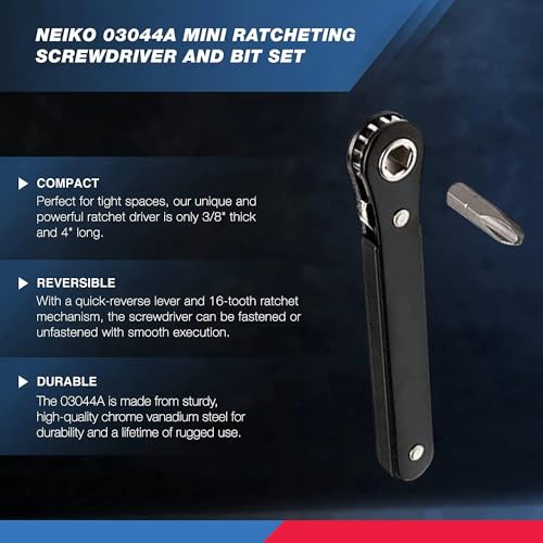 Mini Ratchet Screwdriver Set for Tight Spaces: 8-Piece 90° Reach & Multiple Tips