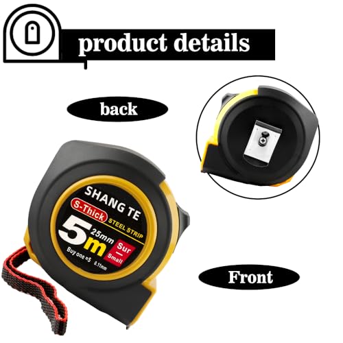25-Foot Steel Tape Measure for Body Measurements, Manual-Locking - Ideal for Construction, Carpentry, Design