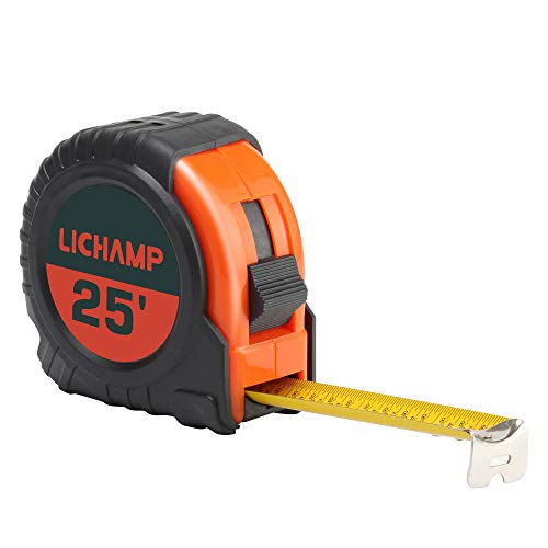 Lichamp 25-Foot Tape Measure with Fractions, 6-Pack for Easy Reading