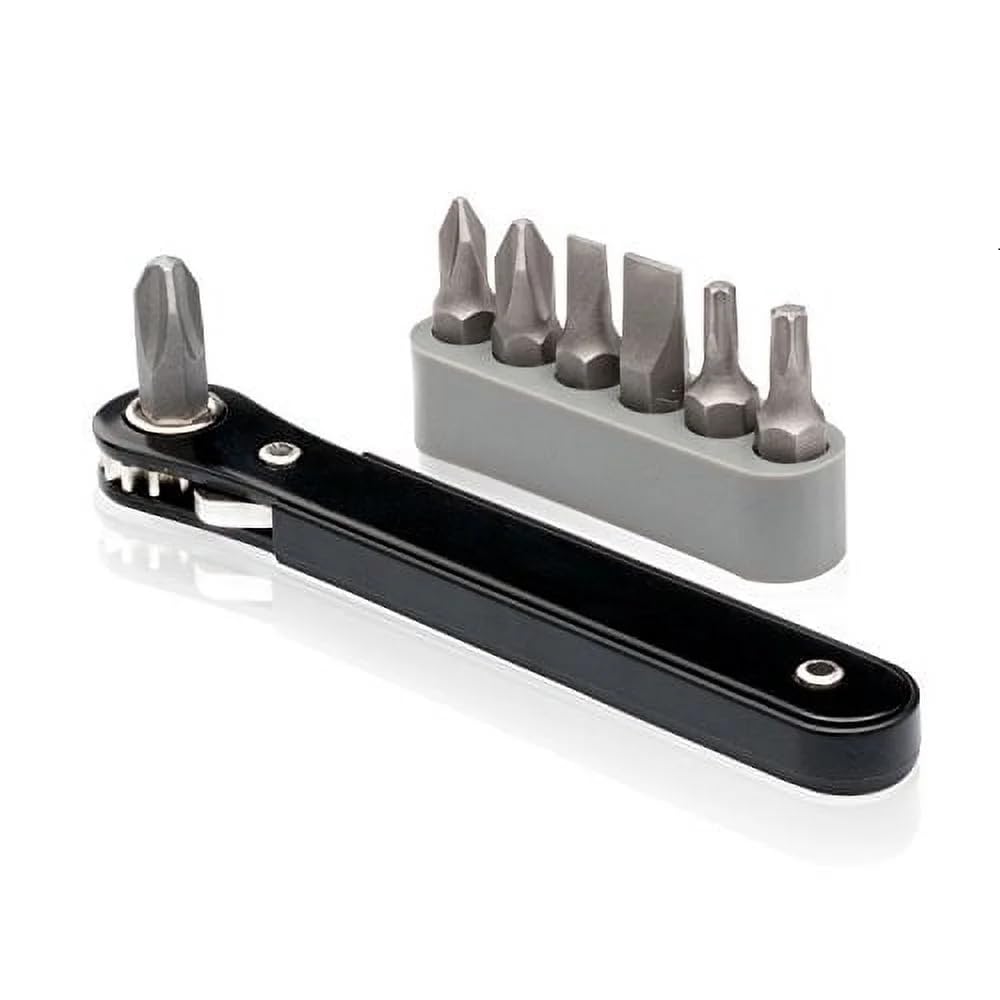 Mini Ratchet Screwdriver Set for Tight Spaces: 8-Piece 90° Reach & Multiple Tips