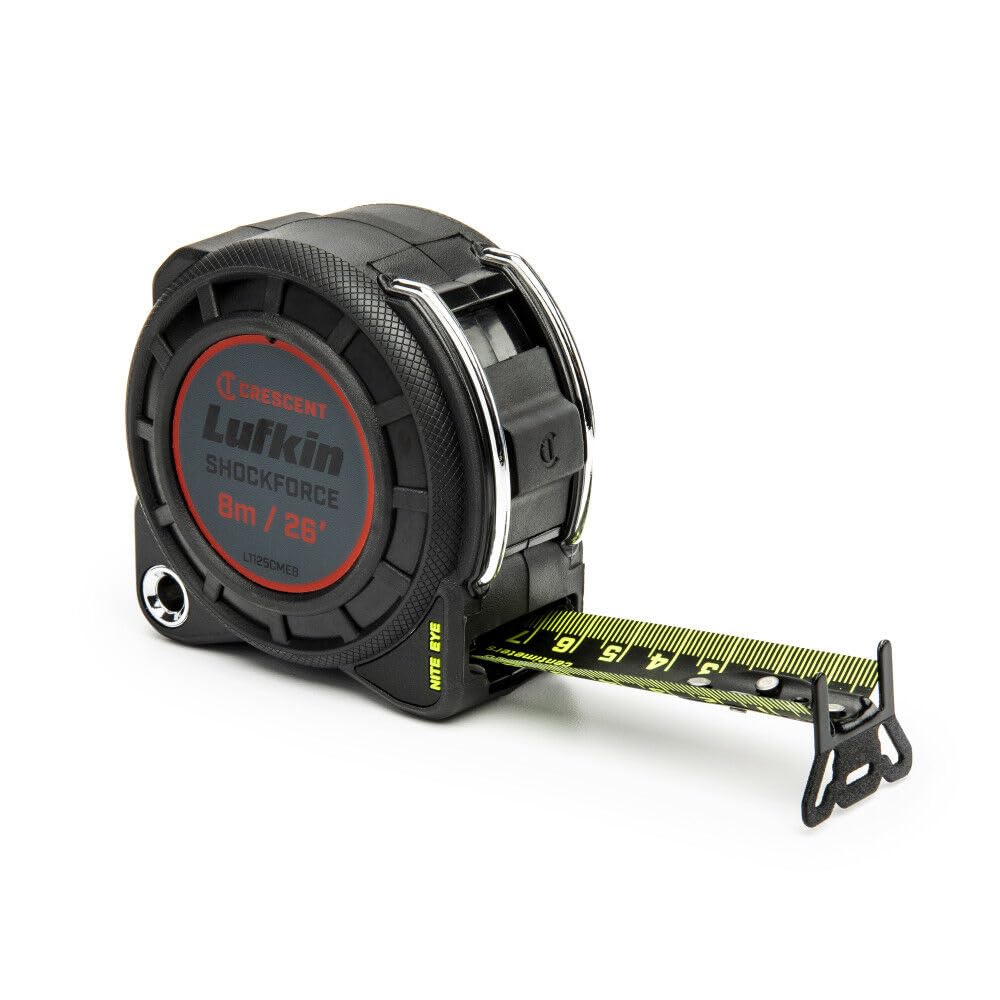 Crescent Lufkin L1125CMEB Shockforce Nite Eye Dual Sided 1-3/16 x 8m Tape Measure