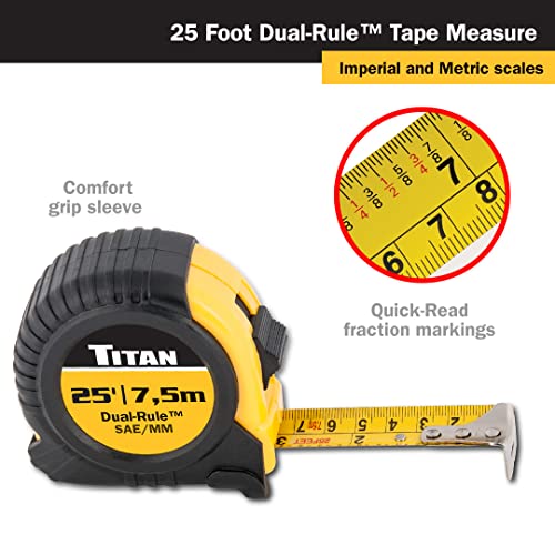 Titan 25-Foot Dual-Rule Tape Measure