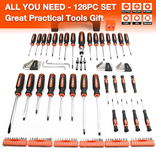 High-Quality 126-Piece Magnetic Screwdriver Set with Organizer