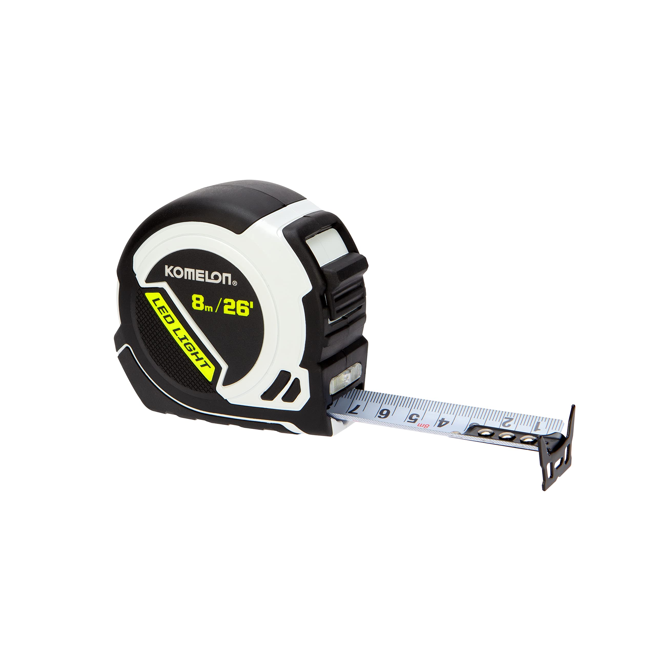 Komonel LED Tape Measure - Metric & Inch, 8m Length
